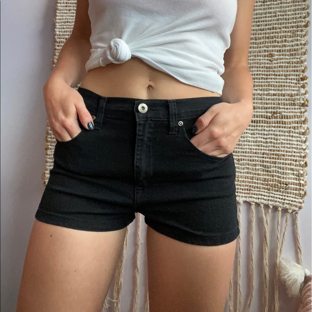 Mid rise black shorts